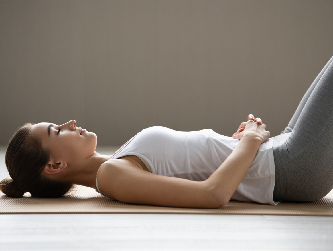 Démonstration de la respiration diaphragmatique.